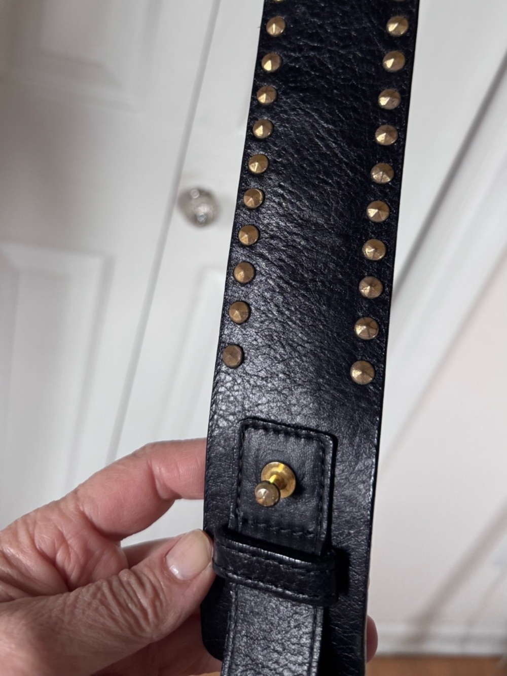 Streets Ahead Gold Ring Black Leather  Belt - Picture 6 of 9